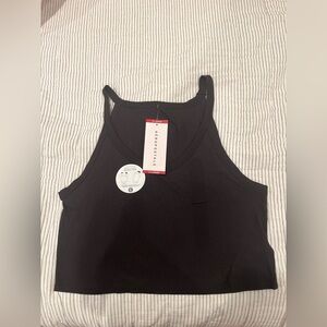 aeropostale women’s black ribbed wear 2 ways cropped tank NWT